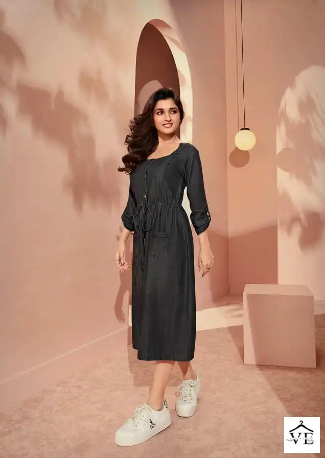 Vinay Tumbaa - The Denim-3 100% Denim Wholesale Kurti Catalog — Wholesale Kurtis, MPA wholesale from Surat — view 3