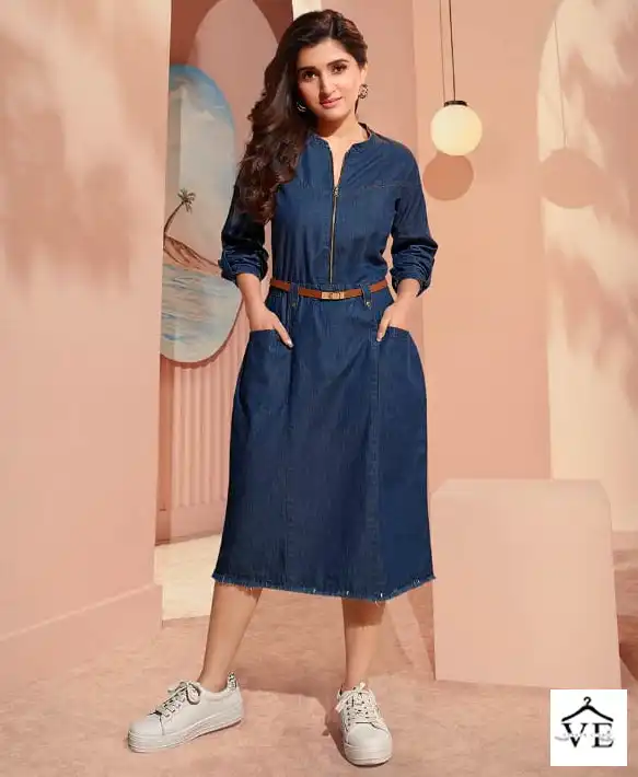 Vinay Tumbaa - The Denim-3 100% Denim Wholesale Kurti Catalog — Wholesale Kurtis, MPA wholesale from Surat — view 1