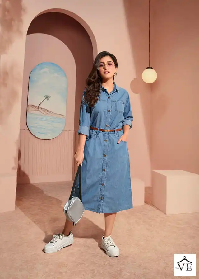 Vinay Tumbaa - The Denim-3 100% Denim Wholesale Kurti Catalog — Wholesale Kurtis, MPA wholesale from Surat — view 9