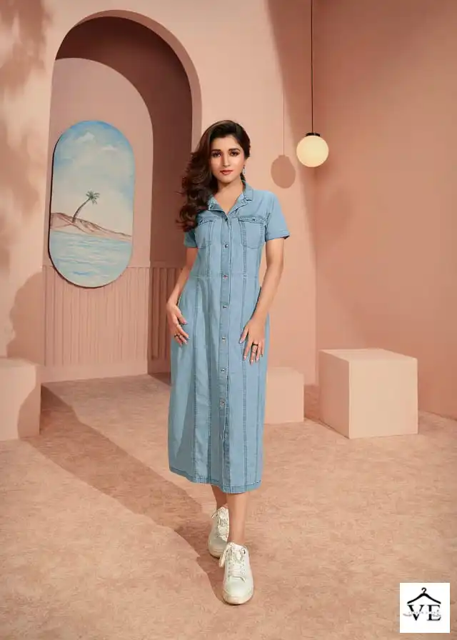 Vinay Tumbaa - The Denim-3 100% Denim Wholesale Kurti Catalog — Wholesale Kurtis, MPA wholesale from Surat — view 10