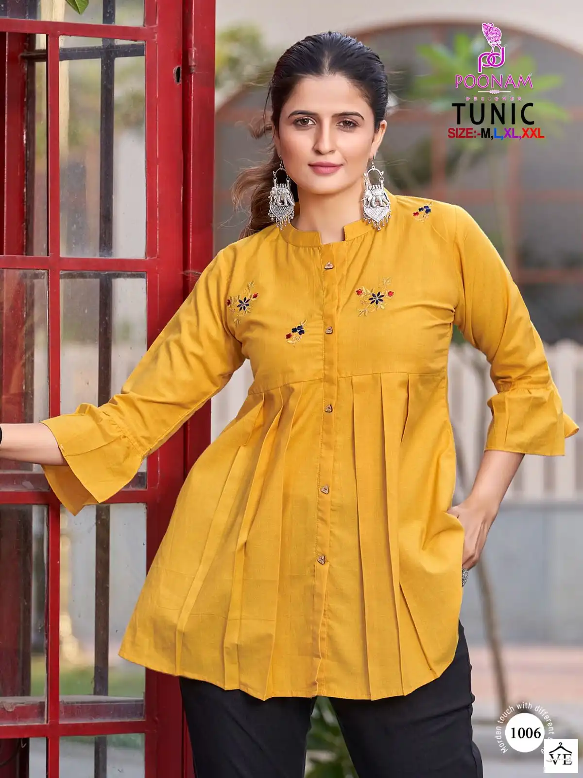 Poonam Designer Tunic 100 % Cotton Wholesale Sort Kurtis Catalog — Wholesale Kurtis, MPA wholesale from Surat - Gallery Image 6