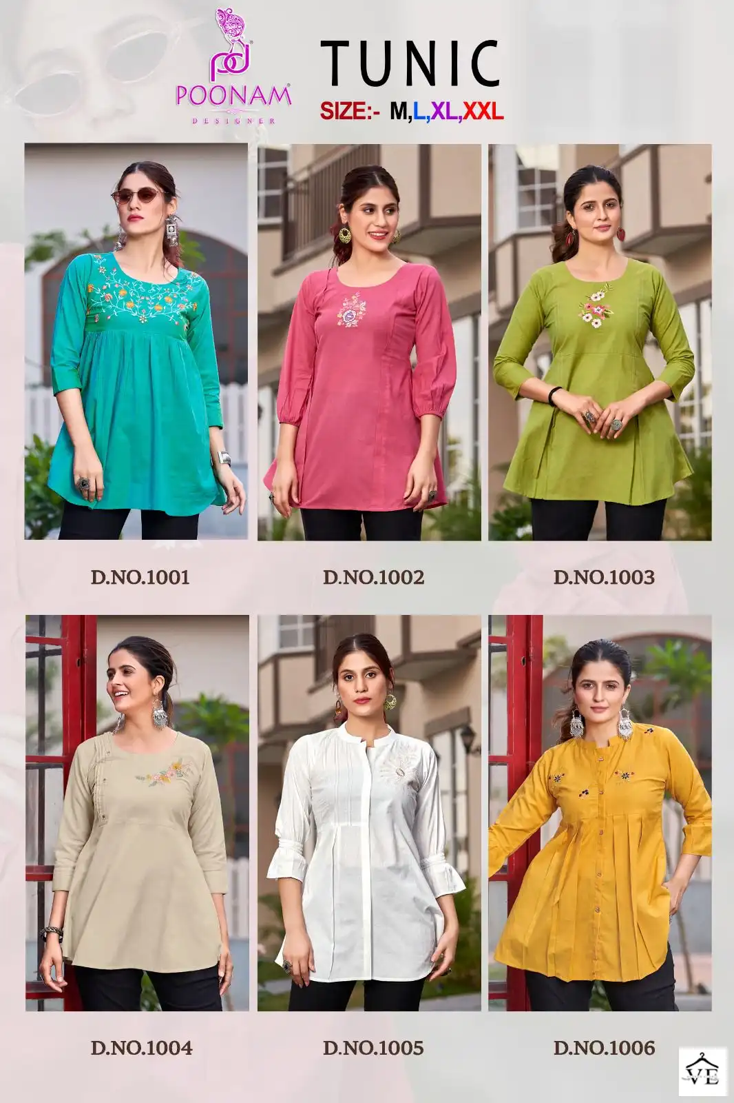 Poonam Designer Tunic 100 % Cotton Wholesale Sort Kurtis Catalog — Wholesale Kurtis, MPA wholesale from Surat — view 7