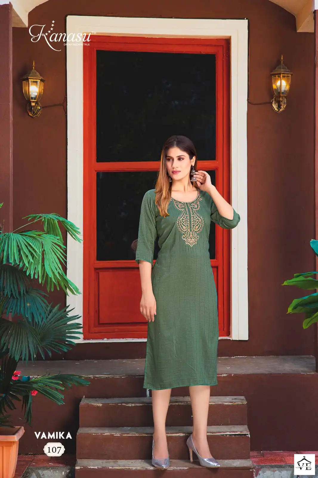 Kanasu Vamika Chinon Sequence Wholesale Fancy Kurtis Catalog — Wholesale Kurtis, MPA wholesale from Surat - Gallery Image 7