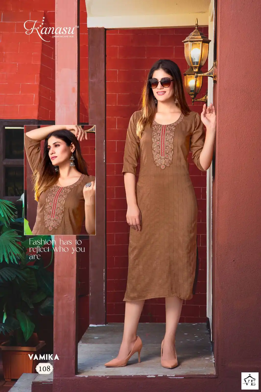 Kanasu Vamika Chinon Sequence Wholesale Fancy Kurtis Catalog — Wholesale Kurtis, MPA wholesale from Surat - Gallery Image 8