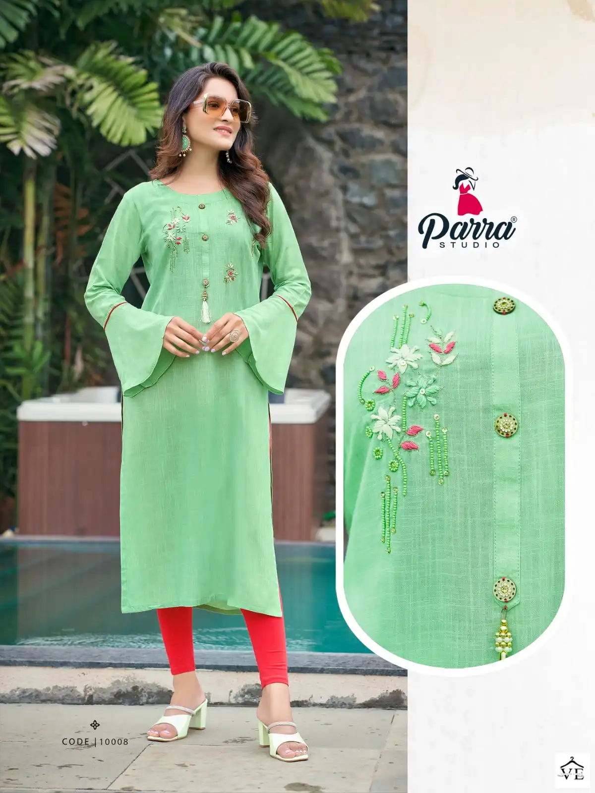 Parra Studio Vastram Vol 10 Pure Rayon Sulb 14 Kg Wholesale Kurtis Catalog — Wholesale Kurtis, MPA wholesale from Surat - Gallery Image 8