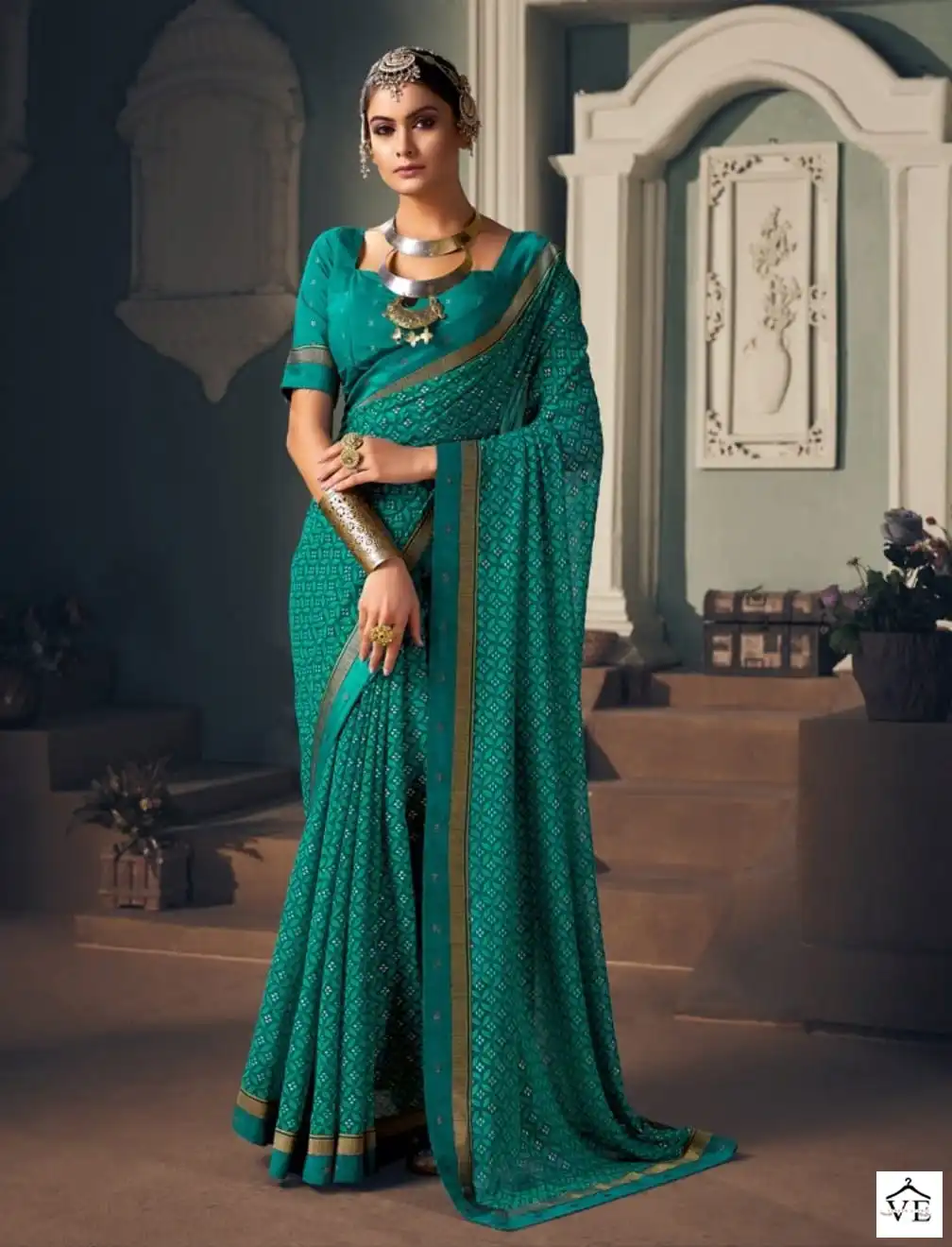Shubh Shree Vatika Pure Georgette Wholesale Designer Sarees Catalog — Wholesale Sarees, MPA wholesale from Surat — view 2