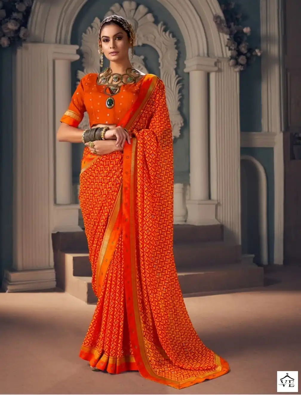 Shubh Shree Vatika Pure Georgette Wholesale Designer Sarees Catalog — Wholesale Sarees, MPA wholesale from Surat — view 3