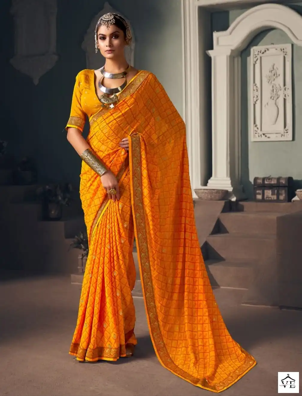 Shubh Shree Vatika Pure Georgette Wholesale Designer Sarees Catalog — Wholesale Sarees, MPA wholesale from Surat — view 4