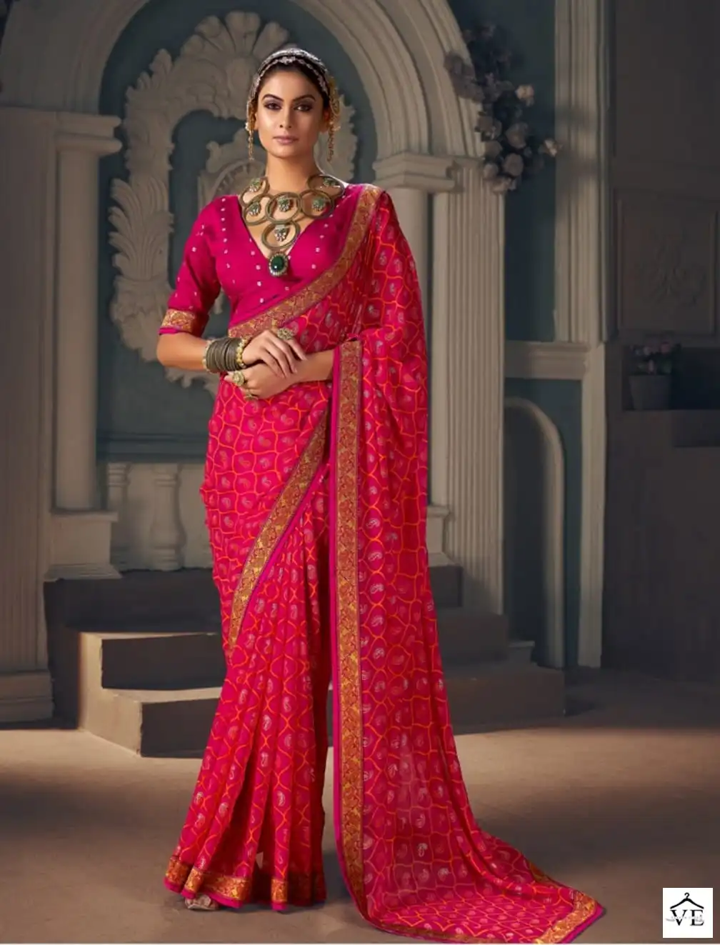 Shubh Shree Vatika Pure Georgette Wholesale Designer Sarees Catalog — Wholesale Sarees, MPA wholesale from Surat — view 5