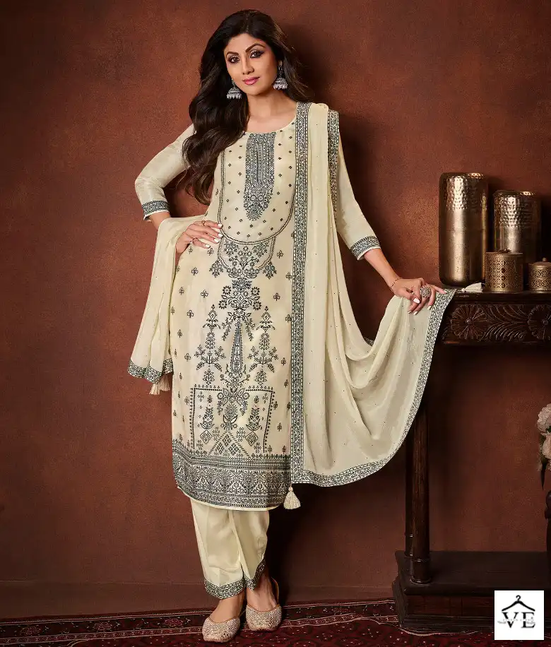 Vatsam Shilpa - 6 Pure Viscose Dola Jacquard Wholesale Readymade Suits Catalog — Wholesale Salwar Suits, MPA wholesale from Surat — view 1