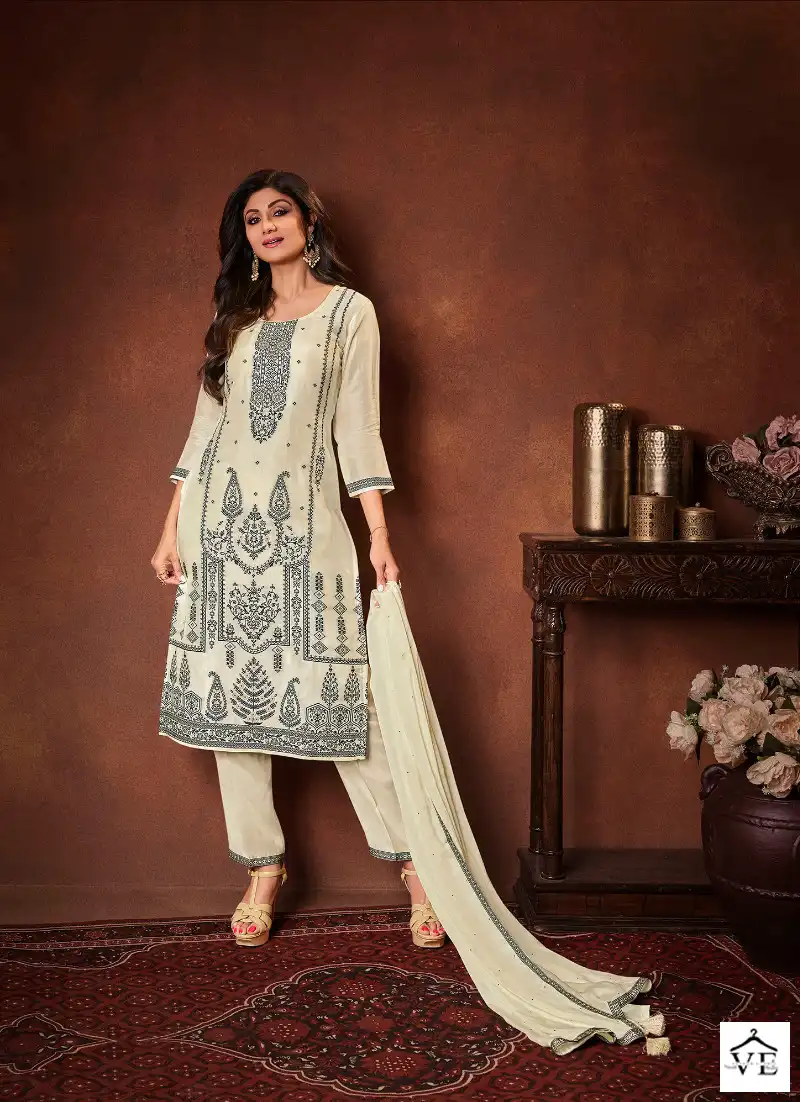 Vatsam Shilpa - 6 Pure Viscose Dola Jacquard Wholesale Readymade Suits Catalog — Wholesale Salwar Suits, MPA wholesale from Surat - Gallery Image 3