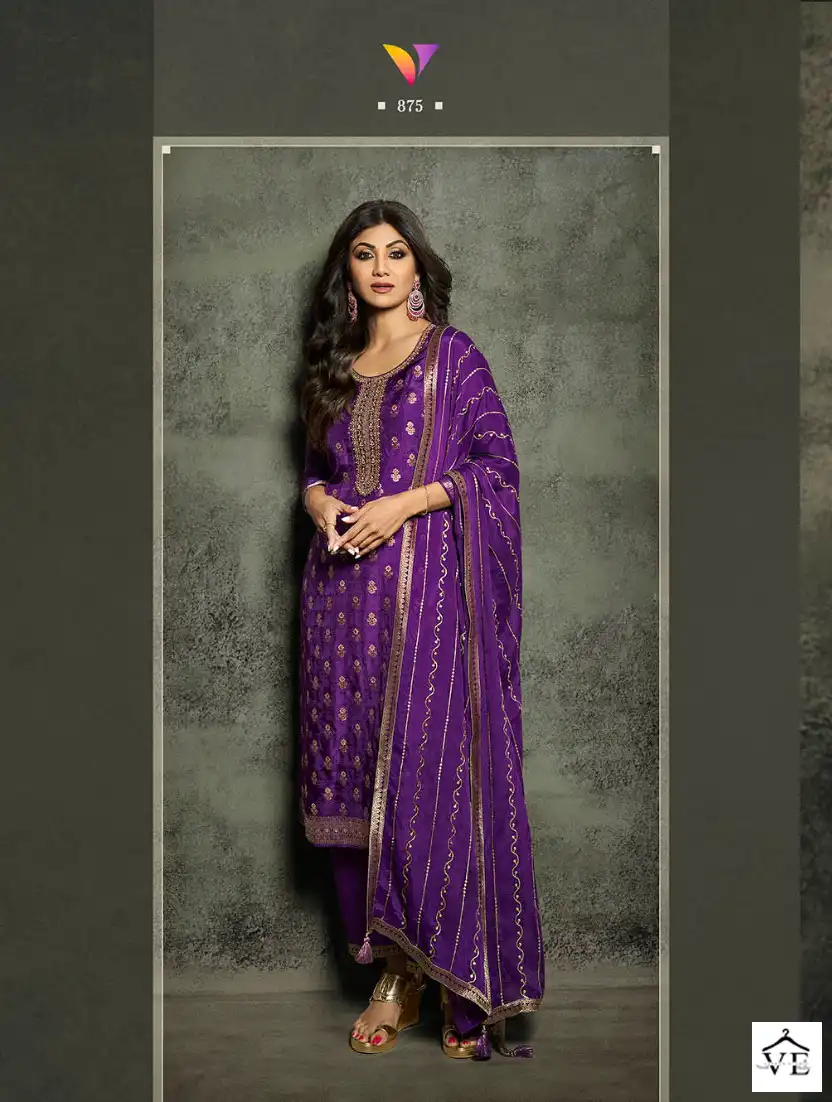 Viradi Vatsam Shilpa 8 Pure Viscose Dola Jacquard Wholesale Designer Readymade Salwar Suit Catalog — Wholesale Salwar Suits, MPA wholesale from Surat - Gallery Image 2