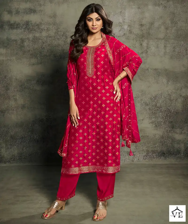 Viradi Vatsam Shilpa 8 Pure Viscose Dola Jacquard Wholesale Designer Readymade Salwar Suit Catalog — Wholesale Salwar Suits, MPA wholesale from Surat — view 1