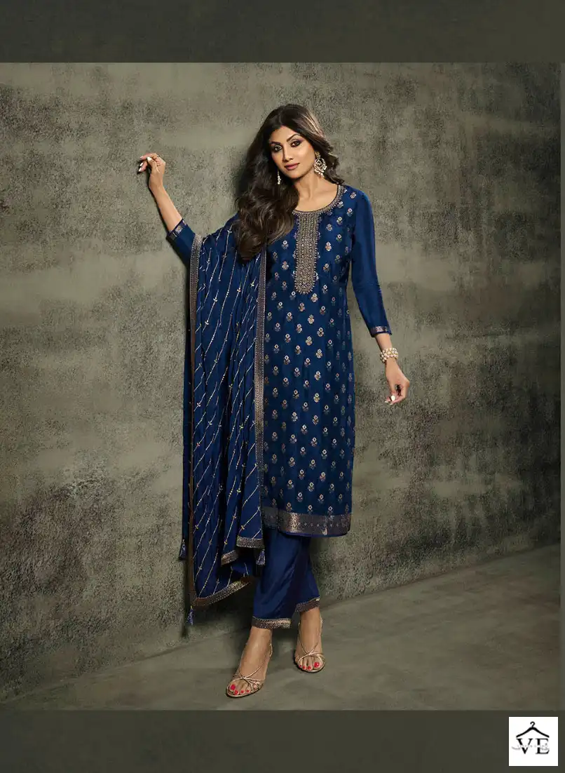 Viradi Vatsam Shilpa 8 Pure Viscose Dola Jacquard Wholesale Designer Readymade Salwar Suit Catalog — Wholesale Salwar Suits, MPA wholesale from Surat - Gallery Image 3