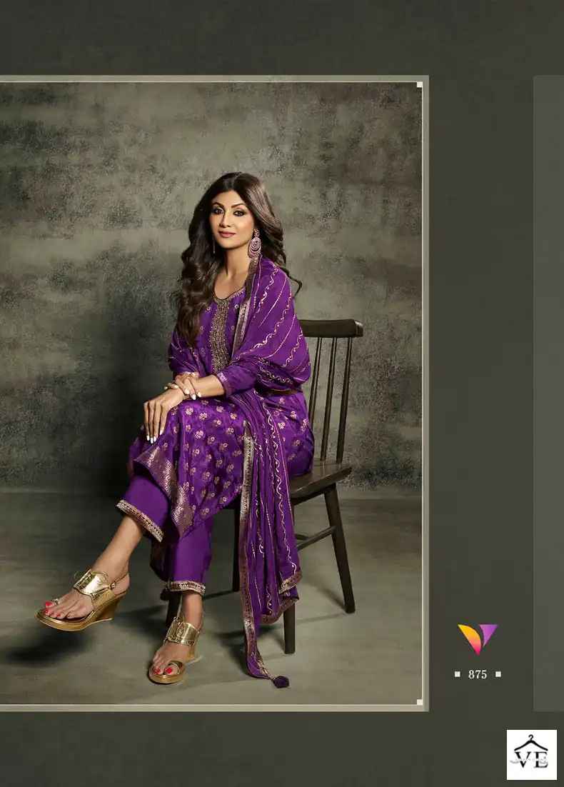 Viradi Vatsam Shilpa 8 Pure Viscose Dola Jacquard Wholesale Designer Readymade Salwar Suit Catalog — Wholesale Salwar Suits, MPA wholesale from Surat - Gallery Image 6