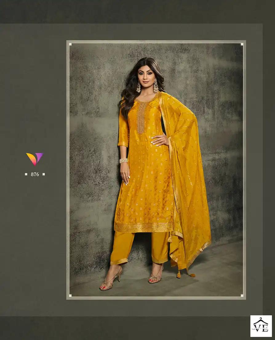 Viradi Vatsam Shilpa 8 Pure Viscose Dola Jacquard Wholesale Designer Readymade Salwar Suit Catalog — Wholesale Salwar Suits, MPA wholesale from Surat - Gallery Image 7