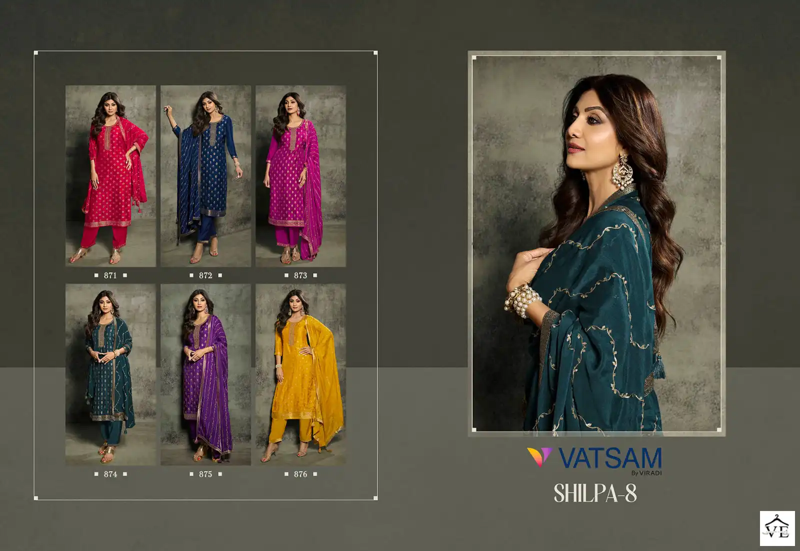 Viradi Vatsam Shilpa 8 Pure Viscose Dola Jacquard Wholesale Designer Readymade Salwar Suit Catalog — Wholesale Salwar Suits, MPA wholesale from Surat — view 8