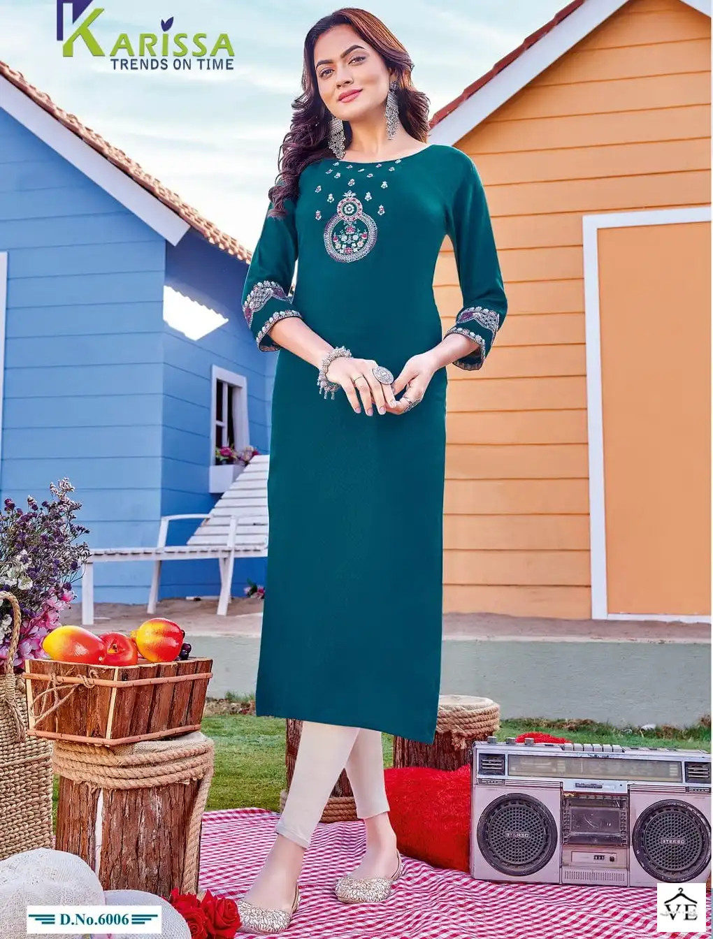 Karissa Veenee Heavy Rayon Wholesale Kurti Catalog — Wholesale Kurtis, Karissa wholesale from Surat — view 1