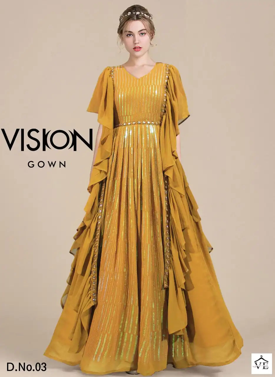 Vardan Ethnic Vision Gown Georgette Wholesale Designer Long Gowns Catalog — Wholesale Kurtis, MPA wholesale from Surat - Gallery Image 5
