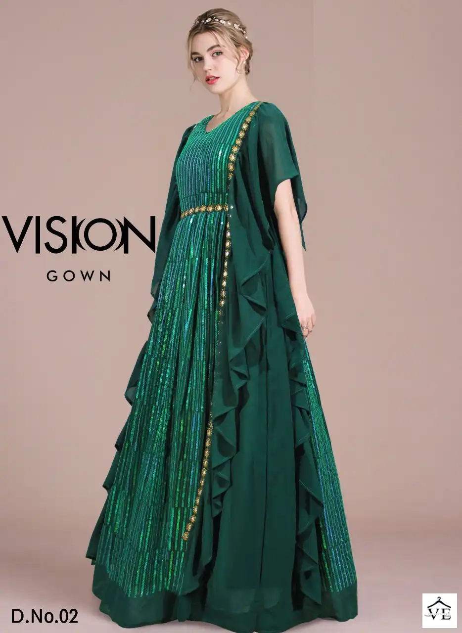 Vardan Ethnic Vision Gown Georgette Wholesale Designer Long Gowns Catalog — Wholesale Kurtis, MPA wholesale from Surat — view 1