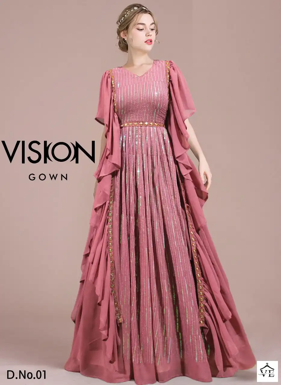 Vardan Ethnic Vision Gown Georgette Wholesale Designer Long Gowns Catalog — Wholesale Kurtis, MPA wholesale from Surat — view 6