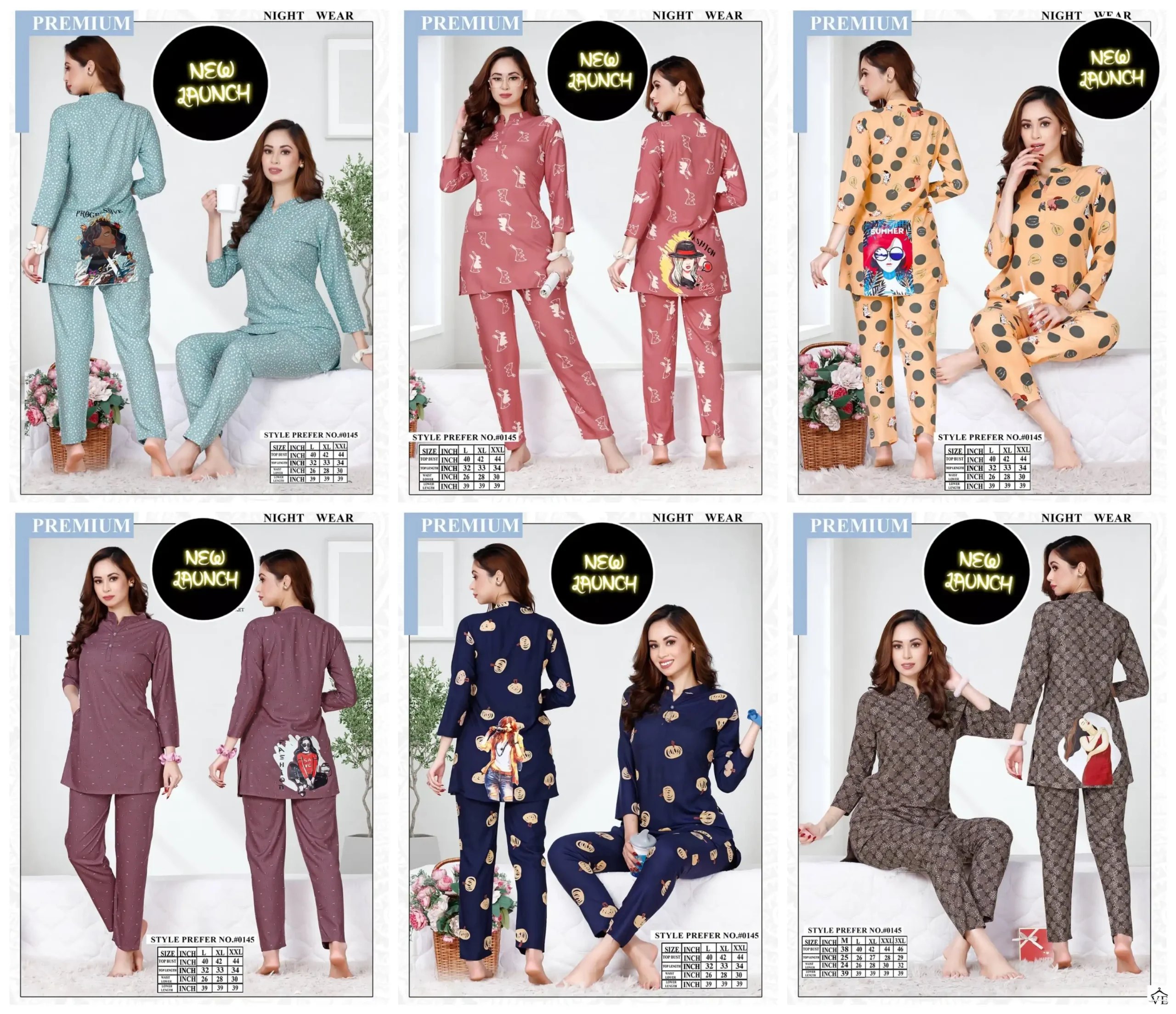 Summer Special Vol 0145 Rayon Wholesale Long Kurta With Pajama Set Night Wear Catalog — Wholesale, MPA wholesale from Surat — view 7