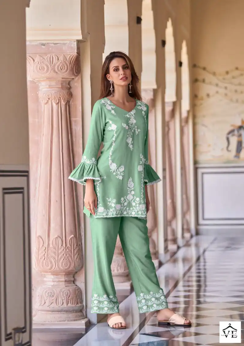 Vamika Nx Vintage Gold Heavy Rayon Wholesale Kurti With Pant Catalog — Wholesale Kurtis, MPA wholesale from Surat - Gallery Image 4