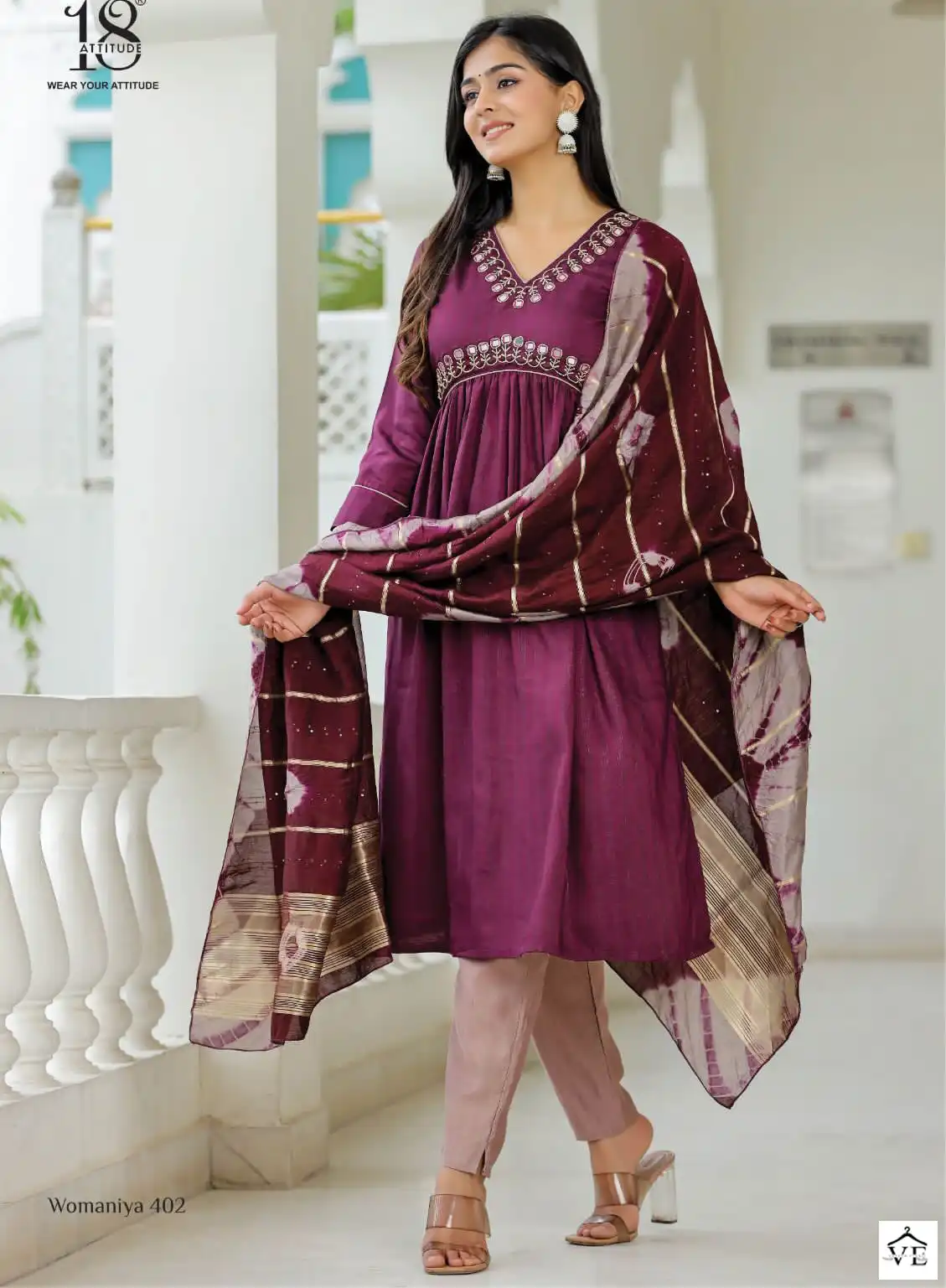 18 Attitude Womaniya Vol 4 Chinon Wholesale Readymade Suits Catalog — Wholesale Salwar Suits, MPA wholesale from Surat — view 1