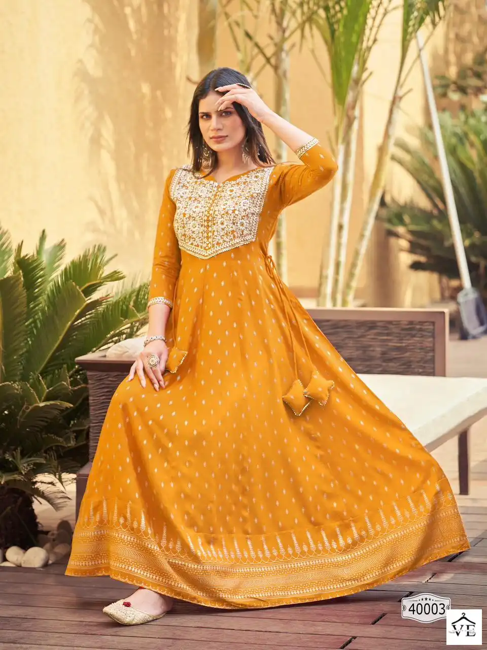 VE Walkway 40 Rayon Wholesale Anarkali Gown Catalog — Wholesale Kurtis, MPA wholesale from Surat - Gallery Image 2