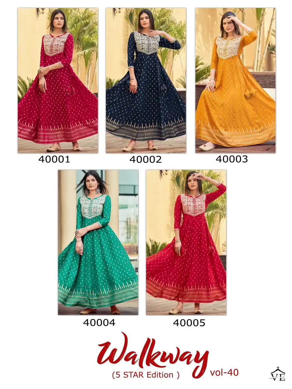 VE Walkway 40 Rayon Wholesale Anarkali Gown Catalog — Wholesale Kurtis, MPA wholesale from Surat — view 5