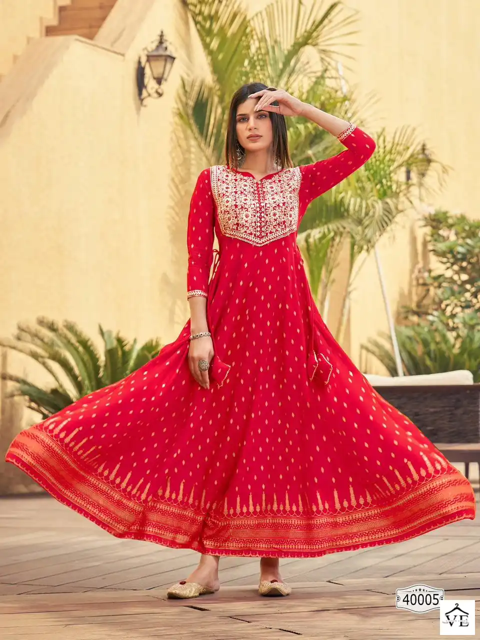 VE Walkway 40 Rayon Wholesale Anarkali Gown Catalog — Wholesale Kurtis, MPA wholesale from Surat - Gallery Image 4