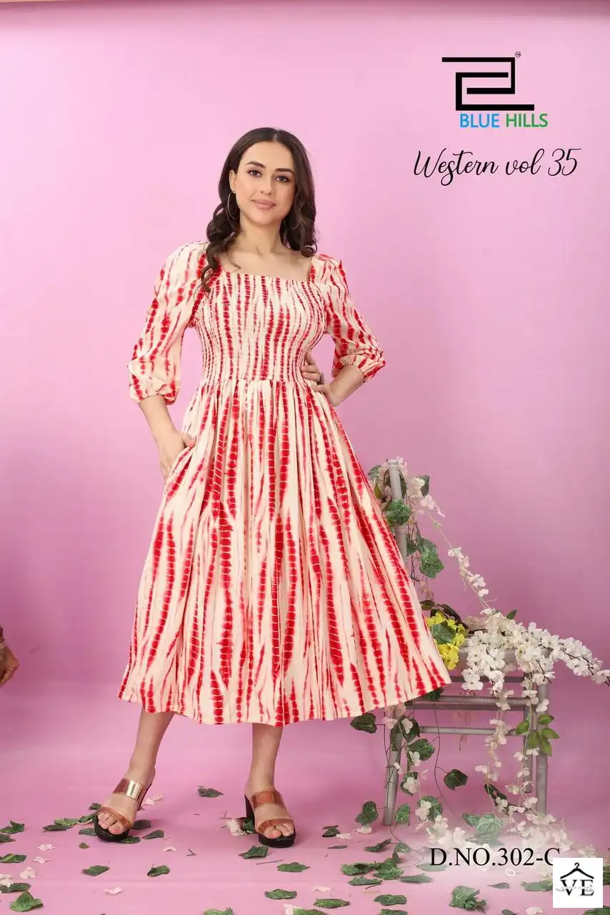 Blue Hills Western Vol 35 Rayon 14 Kg Wholesale One Piece Catalog — Wholesale Kurtis, MPA wholesale from Surat - Gallery Image 2