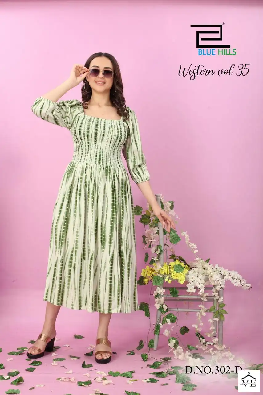Blue Hills Western Vol 35 Rayon 14 Kg Wholesale One Piece Catalog — Wholesale Kurtis, MPA wholesale from Surat - Gallery Image 3