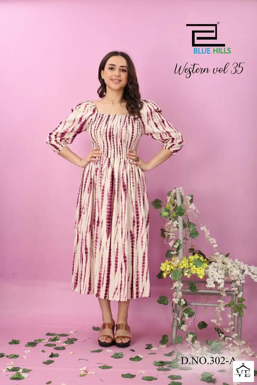 Blue Hills Western Vol 35 Rayon 14 Kg Wholesale One Piece Catalog — Wholesale Kurtis, MPA wholesale from Surat - Gallery Image 4