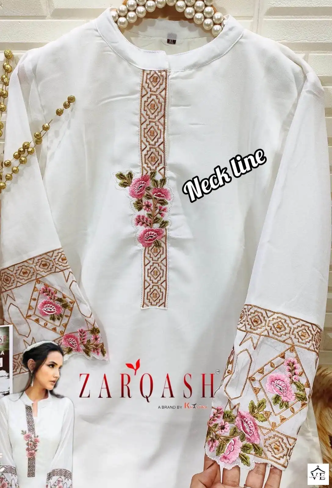 Zarqash Z 133 Georgette Wholesale Designer Pakistani Readymade Kurti With Pant Catalog — Wholesale Kurti Pant Set, MPA wholesale from Surat - Gallery Image 3