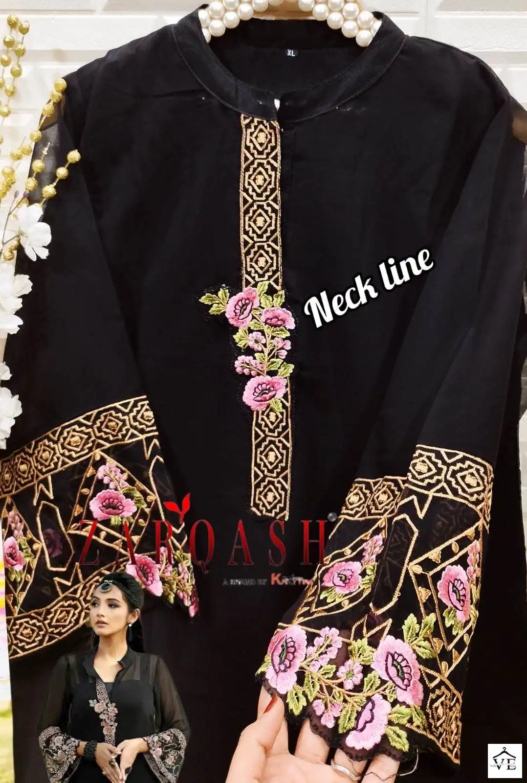 Zarqash Z 133 Georgette Wholesale Designer Pakistani Readymade Kurti With Pant Catalog — Wholesale Kurti Pant Set, MPA wholesale from Surat - Gallery Image 5