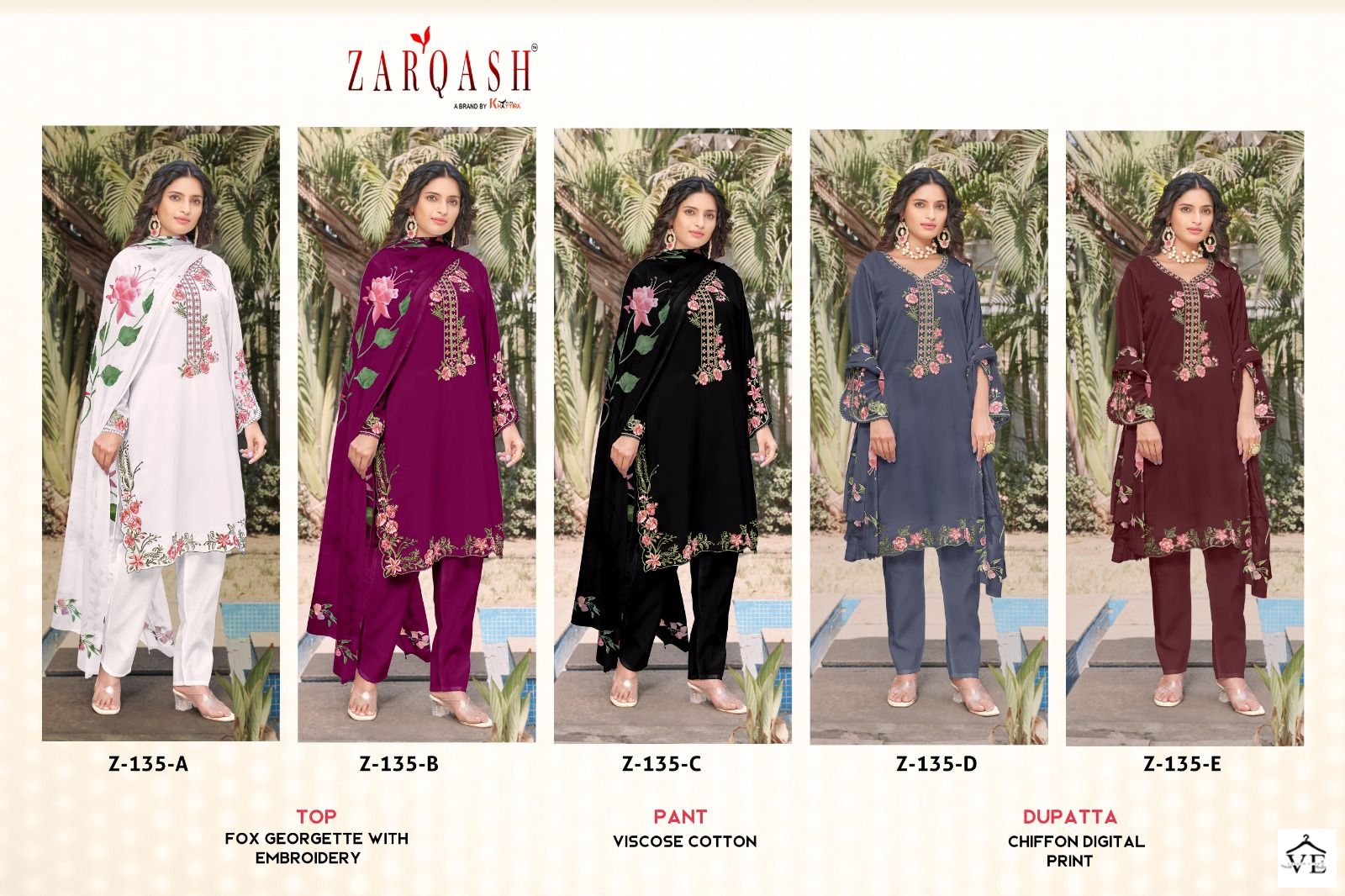 Zarqash Z 135 Faux Georgette Wholesale Readymade Suit Catalog — Wholesale Salwar Suits, MPA wholesale from Surat — view 11