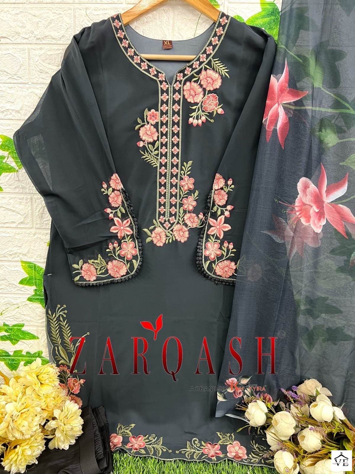 Zarqash Z 135 Faux Georgette Wholesale Readymade Suit Catalog — Wholesale Salwar Suits, MPA wholesale from Surat - Gallery Image 6