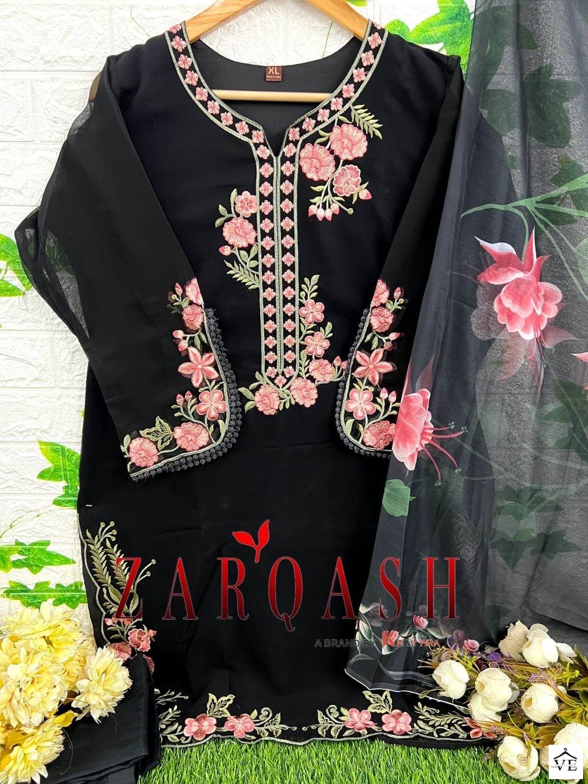 Zarqash Z 135 Faux Georgette Wholesale Readymade Suit Catalog — Wholesale Salwar Suits, MPA wholesale from Surat - Gallery Image 9