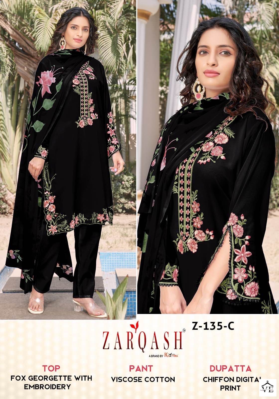 Zarqash Z 135 Faux Georgette Wholesale Readymade Suit Catalog — Wholesale Salwar Suits, MPA wholesale from Surat - Gallery Image 5