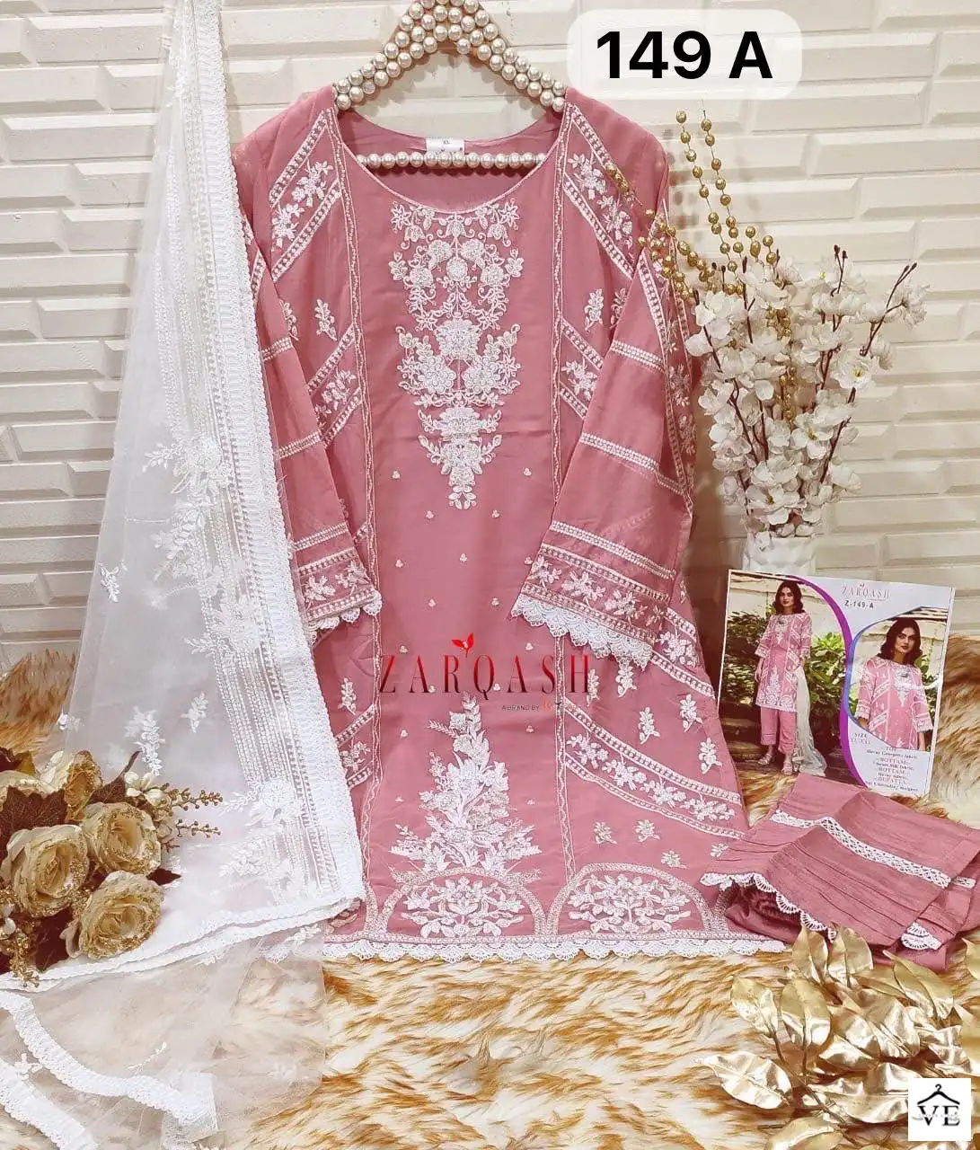 Zarqash Z 149 Georgette Wholesale Pakistani Readymade Salwar Suit Catalog — Wholesale Salwar Suits, MPA wholesale from Surat - Gallery Image 3