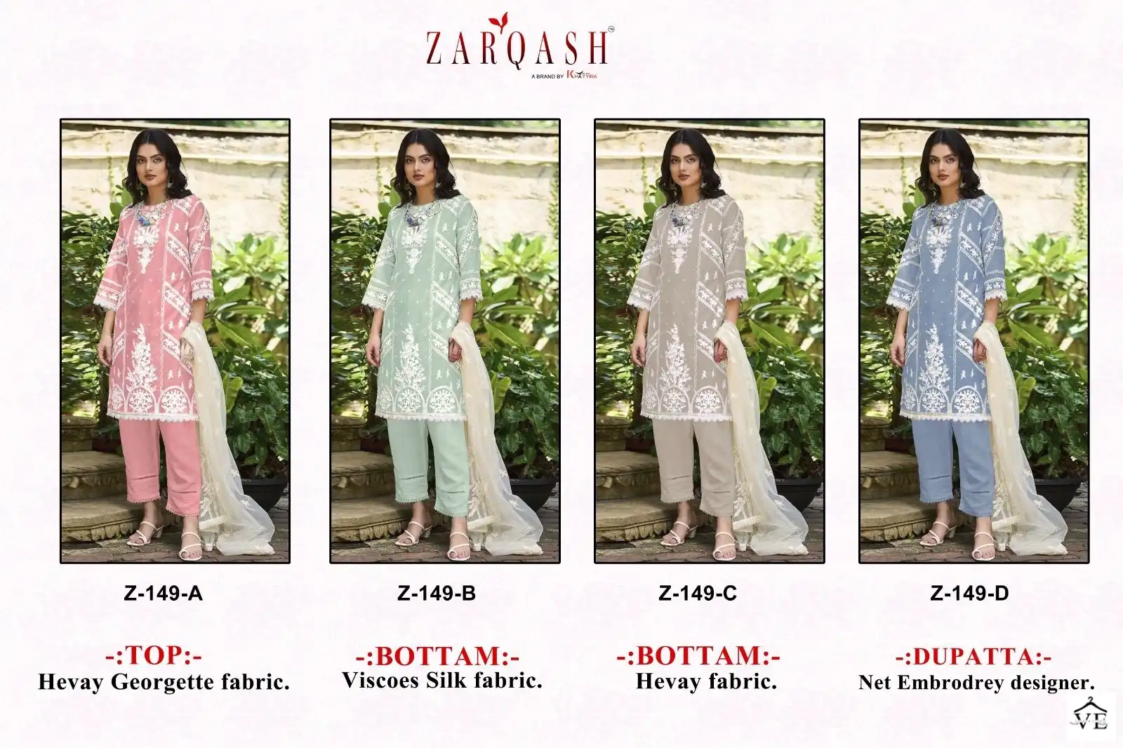 Zarqash Z 149 Georgette Wholesale Pakistani Readymade Salwar Suit Catalog — Wholesale Salwar Suits, MPA wholesale from Surat — view 9