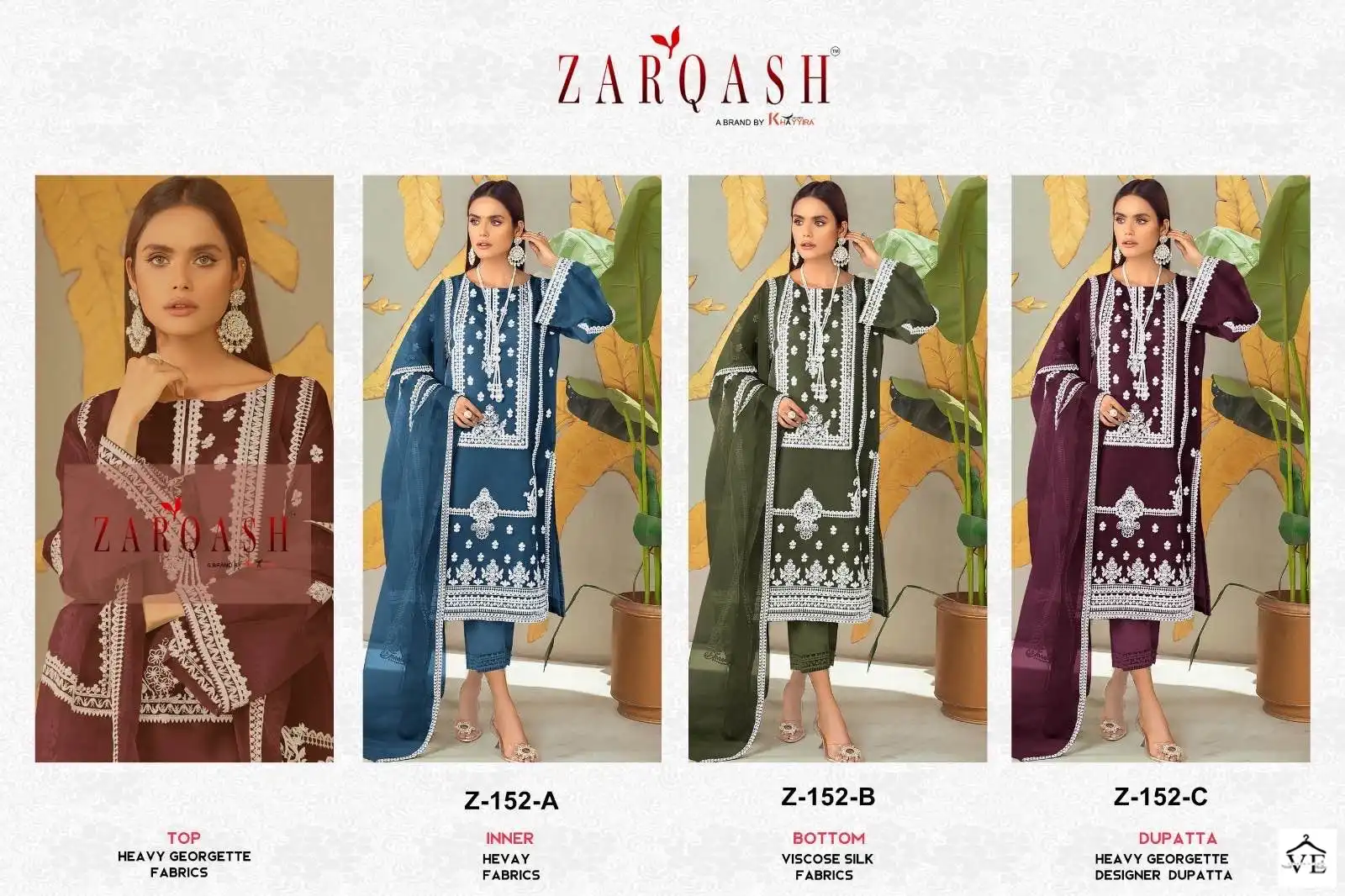 Zarqash Z 152 Georgette Wholesale Pakistani Readymade Salwar Suit Catalog — Wholesale Salwar Suits, MPA wholesale from Surat — view 4