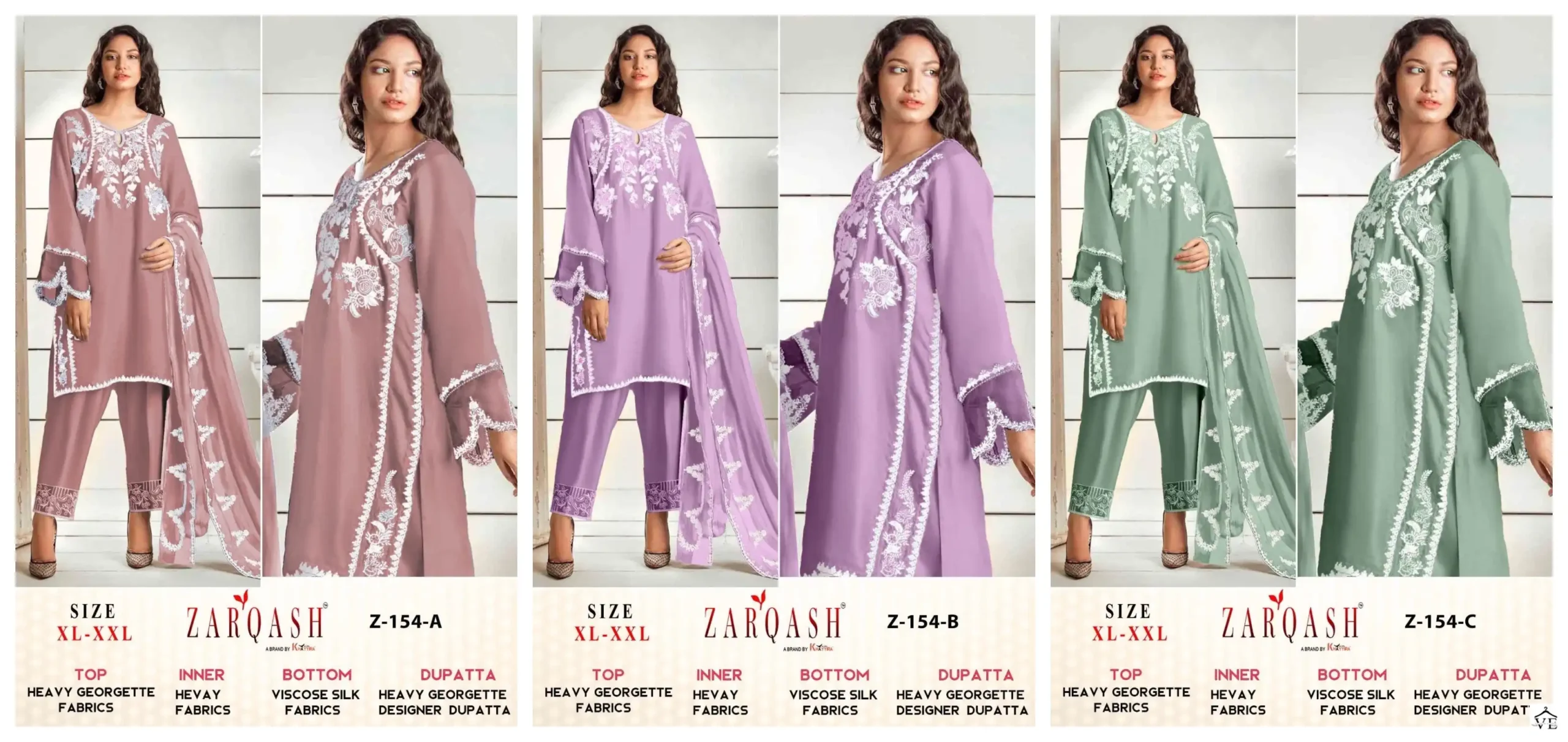 Zarqash Z 154 Georgette Wholesale Pakistani Readymade Salwar Suit Catalog — Wholesale Salwar Suits, MPA wholesale from Surat — view 10
