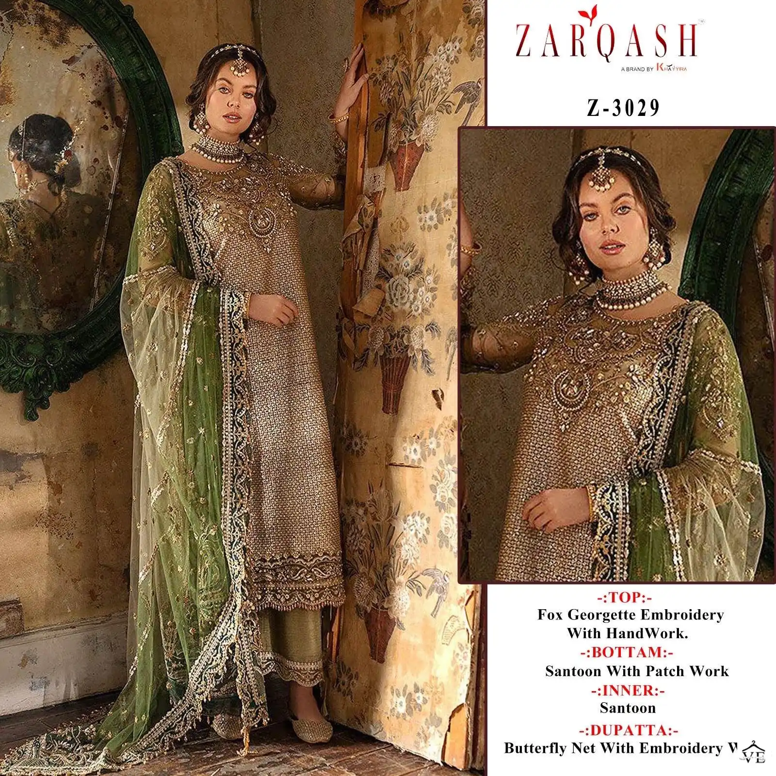 Zarqash Z 3029 Georgette Wholesale Designer Pakistani Salwar Suit Catalog — Wholesale Salwar Suits, MPA wholesale from Surat — view 2