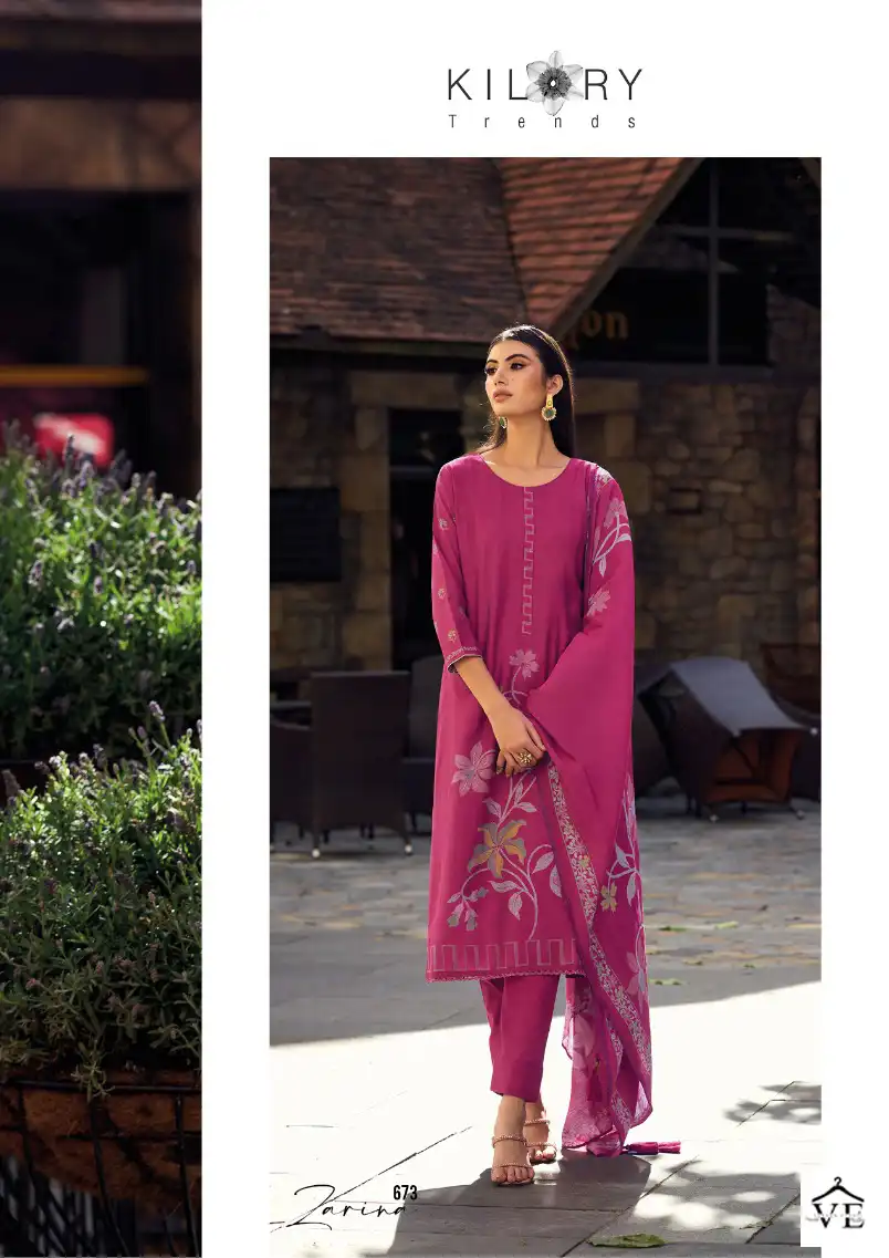 Kilory Trendz Zarina Pure Viscose Muslin Wholesale Salwar Suit Catalog — Wholesale Salwar Suits, MPA wholesale from Surat — view 5