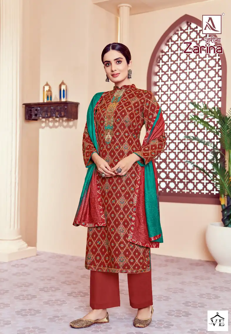 Alok Suits Zarina Pure Viscose Rayon Wholesale Salwar Suit Catalog — Wholesale Salwar Suits, MPA wholesale from Surat - Gallery Image 5