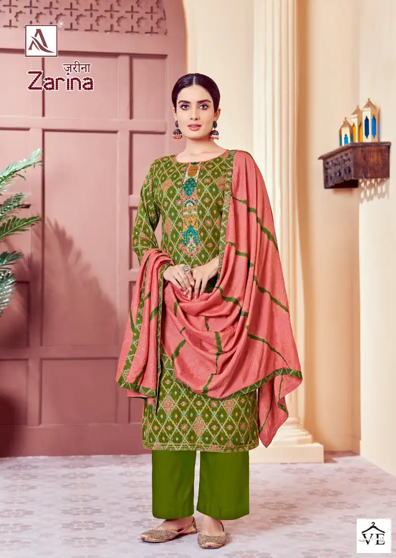Alok Suits Zarina Pure Viscose Rayon Wholesale Salwar Suit Catalog — Wholesale Salwar Suits, MPA wholesale from Surat - Gallery Image 7