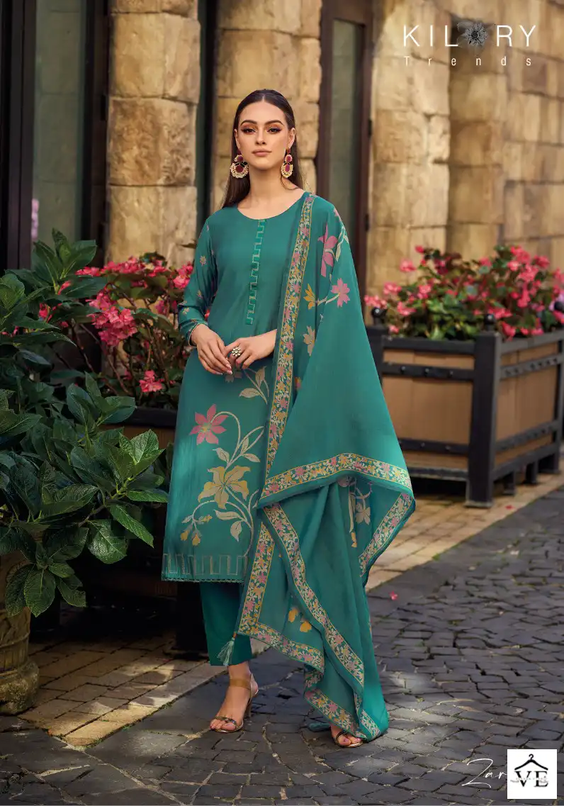 Kilory Trendz Zarina Pure Viscose Muslin Wholesale Salwar Suit Catalog — Wholesale Salwar Suits, MPA wholesale from Surat — view 8