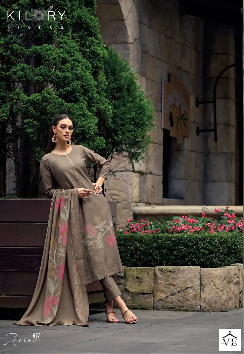 Kilory Trendz Zarina Pure Viscose Muslin Wholesale Salwar Suit Catalog — Wholesale Salwar Suits, MPA wholesale from Surat — view 9